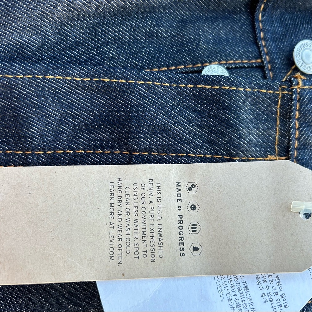NWT Levi's 501 Dark Indigo Jeans - Picture 8 of 9